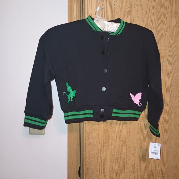 NEW Girls' Wicked Defy Gravity Bomber Jacket - Green/Black XS - Picture 5 of 8